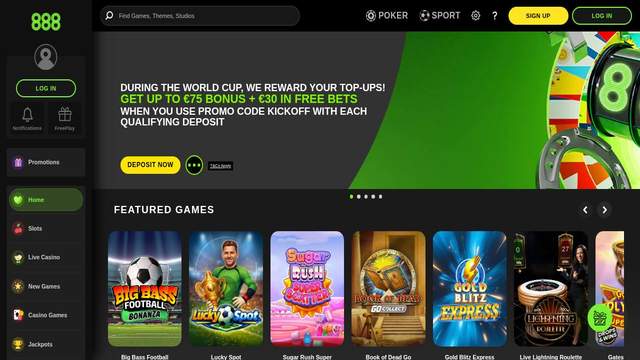 888Casino casino screenshot